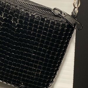 7 inch alloy sequin silver chain strap purse